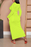 Blue Sexy Solid Patchwork Buckle Fold Turndown Collar One Step Skirt Dresses