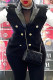 Black Fashion Casual Patchwork Contrast Turn-back Collar Outerwear