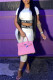 White Fashion Casual Letter Patchwork O Neck Short Sleeve Two Pieces