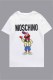 White Fashion Casual Character Print Letter O Neck T-Shirts