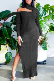 Red Sexy Solid Slit Half A Turtleneck One Step Skirt Dresses