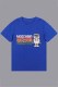 Blue Fashion Casual Print Letter O Neck T-Shirts