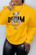 Yellow Fashion Casual Print Patchwork Letter O Neck Tops