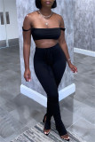 Grey Sexy Casual Sportswear Solid Slit Pants Spaghetti Strap Sleeveless Two Pieces