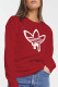 Red Fashion Street Print Patchwork O Neck Tops