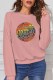 Pink Fashion Casual Print Letter O Neck Tops