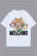 White Fashion Casual Print Letter O Neck T-Shirts