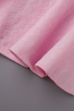 Pink Elegant Solid Patchwork Flounce V Neck Trumpet Mermaid Dresses