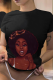 Black Fashion Vintage Print Patchwork O Neck T-Shirts