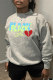 Grey Fashion Casual Letter Print Basic O Neck Tops