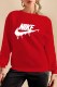 Red Fashion Street Print Letter O Neck Tops
