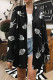 Black Street Print Patchwork Outerwear