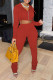 Red Casual Sportswear Solid Make Old Fold Hooded Collar Long Sleeve Two Pieces
