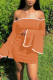 Orange Sexy Solid Patchwork Off the Shoulder Pencil Skirt Dresses