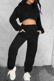 Red Fashion Casual Solid Patchwork Hooded Collar Long Sleeve Two Pieces