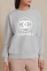 Grey Fashion Street Print Letter O Neck Tops
