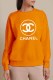 Orange Fashion Street Print Letter O Neck Tops
