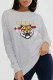 Grey Fashion Casual Print Letter O Neck Tops