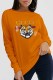 Orange Fashion Casual Print Letter O Neck Tops