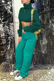 Green Street Solid Patchwork Turtleneck Tops