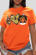 Orange Street Vintage Print Patchwork O Neck T-Shirts