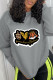 Grey Daily Vintage Print Patchwork O Neck Tops