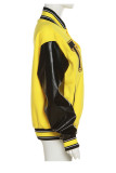 Yellow Street Solid Embroidered Patchwork Buckle Outerwear