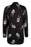 Red Street Print Patchwork Outerwear