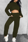 Red Fashion Casual Solid Patchwork Hooded Collar Long Sleeve Two Pieces