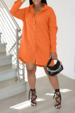 Pink Casual Print Patchwork Turndown Collar Shirt Dress Dresses