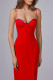 Red Elegant Solid Patchwork Slit Hot Drill Spaghetti Strap Sling Dress Dresses