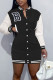 Black Casual Solid Embroidered Patchwork Buckle Dresses