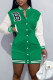 Green Casual Solid Embroidered Patchwork Buckle Dresses