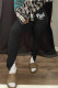 Black Casual Sportswear Print Patchwork Slit Fold High Waist Pencil Positioning Print Bottoms