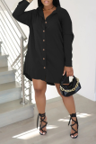 Pink Casual Print Patchwork Turndown Collar Shirt Dress Dresses