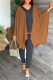Black Brown Casual Solid Patchwork Asymmetrical V Neck Long Sleeve Two Pieces