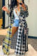 Yellow Casual Plaid Print Cardigan Turndown Collar Outerwear