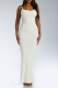 White Sexy Solid Patchwork Spaghetti Strap Pencil Skirt Dresses