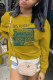Ginger Casual Letter Print Patchwork O Neck Tops