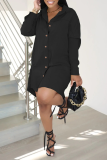 Pink Casual Print Patchwork Turndown Collar Shirt Dress Dresses