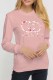 Pink Street Print Letter O Neck Tops