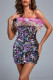 Colour Sexy Patchwork Sequins Backless Strapless One Step Skirt Dresses