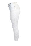 White Sexy Solid Lace Skinny High Waist Pencil Full Print Bottoms