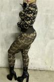 Multicolor Casual Print Patchwork O Neck Long Sleeve Two Pieces