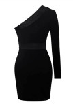 Silver Sexy Formal Patchwork Backless V Neck Evening Dress Dresses