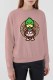 Pink Street Print Letter O Neck Tops