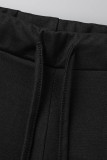 Grey Casual Sportswear Solid Draw String Frenulum Hooded Collar Long Sleeve Two Pieces
