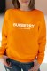 Orange Street Print Letter O Neck Tops