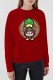 Red Street Print Letter O Neck Tops