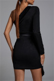 Silver Sexy Formal Patchwork Backless V Neck Evening Dress Dresses